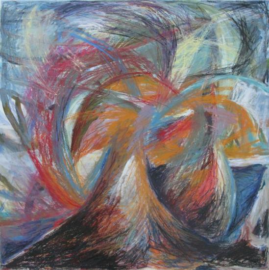 Tempête-Acrylique et pastels à l'huile